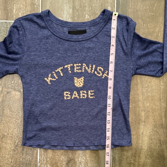 Kittenish Blue Long Sleeve Tee with Gold Accents - Picture 6 of 8